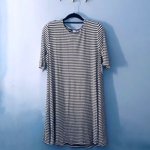 Black and white striped flowy dress